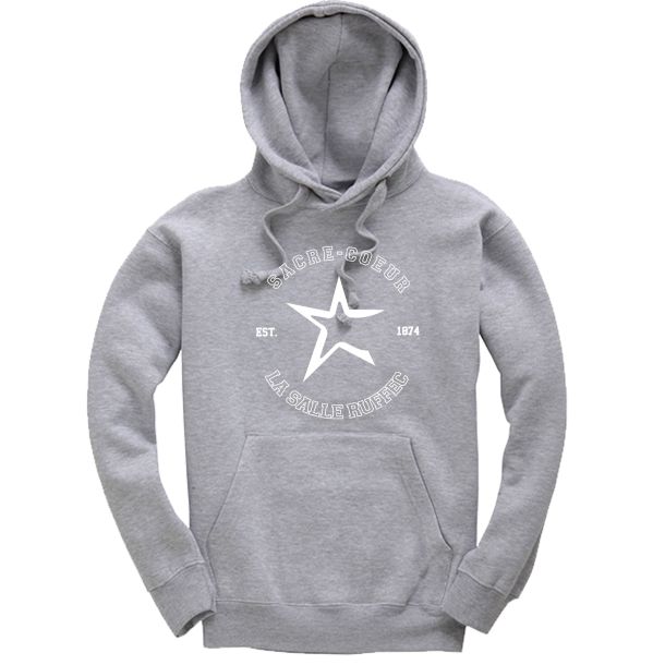 Art 5 : Sweet capuche gris Logo étoile poitrine